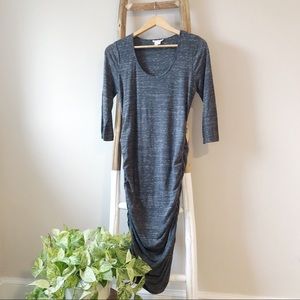 Ingrid & Isabel 3/4 Sleeve Shirred Maternity Dress